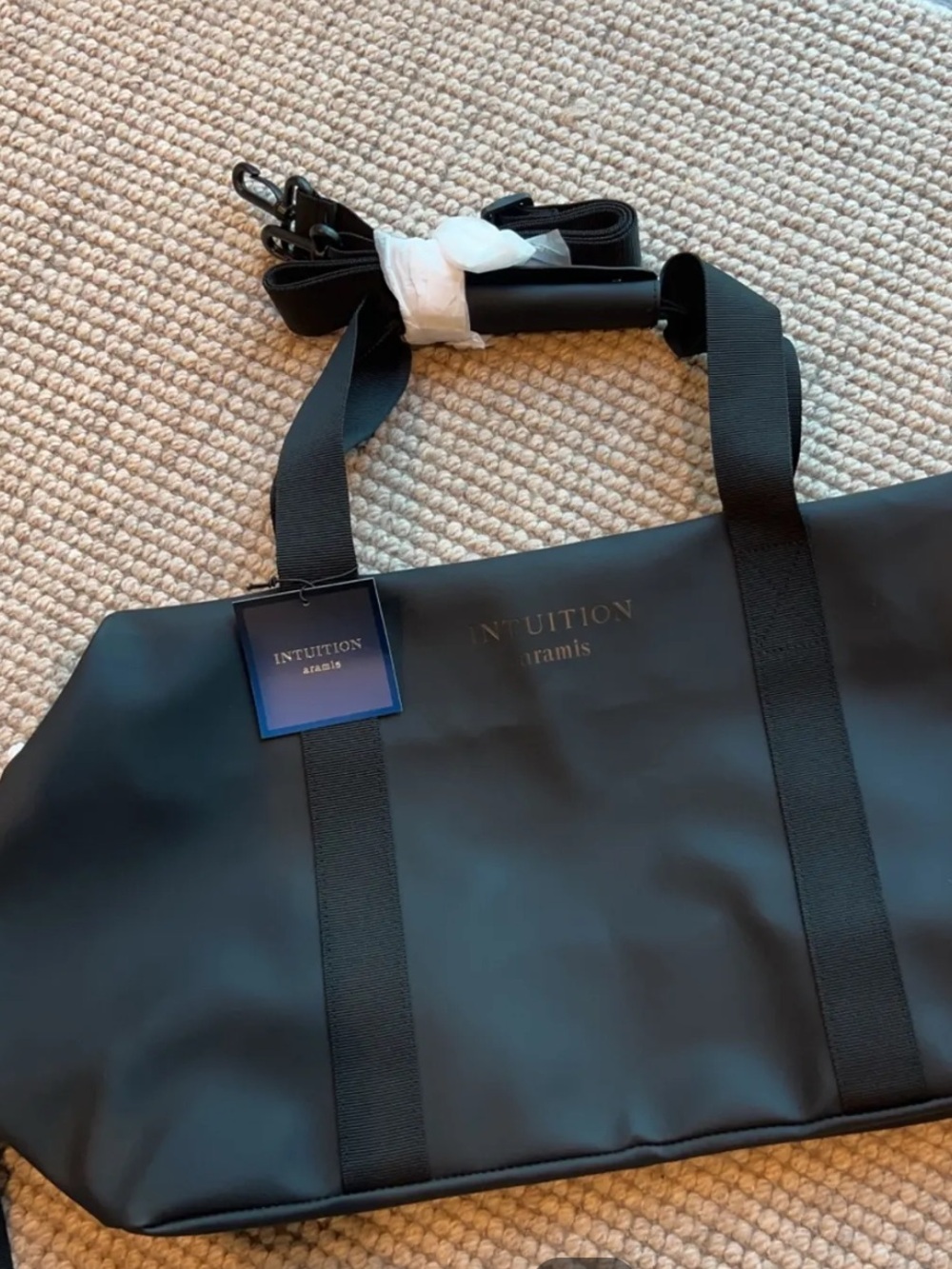 Black Tote Travel Bag with Adjustable Shoulder Strap
